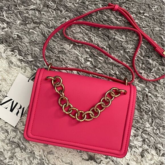 NWT Zara Chain Trim Crossbody Bag - Picture 1 of 13